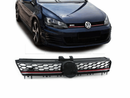 Calandre pour VW GOLF 7R - noir rouge